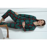 Wordex Fawn 3957 Boydan Düğmeli Polar Kışlık Kadın Pijama Takımı