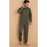 Wordex FLKN 7003 İnterlok Kışlık Ekose Pijamalı Erkek Pijama Takımı