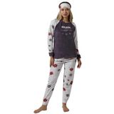 Wordex Fwn 5009 Peluş Welsoft Polar Kışlık Yumoş Kadın Pijama Takımı Gri (Gri, S)