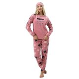 Wordex Fwn 5009 Peluş Welsoft Polar Kışlık Yumoş Kadın Pijama Takımı Pudra (Pudra, S)