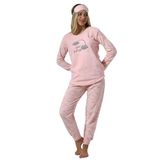 Wordex Fwn 5010 Peluş Welsoft Polar Kışlık Yumoş Kadın Pijama Takımı Soft Pembe (Soft Pembe, S)