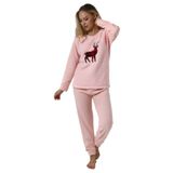 Wordex Fwn 5016 Peluş Welsoft Polar Kışlık Yumoş Kadın Pijama Takımı (Soft Pembe, L)