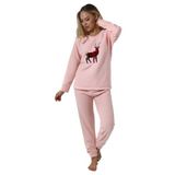 Wordex Fwn 5016 Peluş Welsoft Polar Kışlık Yumoş Kadın Pijama Takımı (Soft Pembe, S)