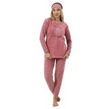 Wordex Fwn 5018 Peluş Welsoft Polar Kışlık Yumoş Kadın Pijama Takımı (Soft Pembe, S)