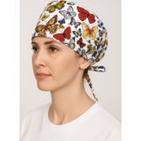Wordex Kelebek Desenli Doktor Hemşire Aşçı Cerrahi Bone Hastane Bone Bandana M456