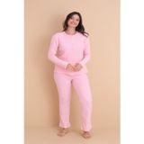 Wordex Mr-8451 Boydan Düğmeli Yumuşacık Kumaşlı Kışlık Kadın Pijama Takımı