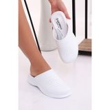 Wordex SB2007 Beyaz Renk Ortopedik Taban Unisex Sabo Terlik
