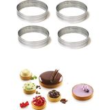 Workasist Delikli Yuvarlak Tart Kalıbı - 4'lü Set - Çap 8 cm