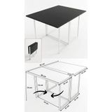 Workcomo Katlanır Çalışma Masası Yemek Masası Mutfak Masası Balkon Masası BEYAZ/SİYAH