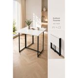 Workcomo Katlanır Çalışma Masası Yemek Masası Mutfak Masası Balkon Masası Çok Amaçlı Masa Siyah - Beyaz