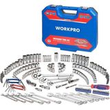 Workpro WP202530 1/4'’ 3/8’’ 1/2'’ Metrik/inç 164 Parça Cr-V Ağır Hizmet Lokma ve Kombine Anahtar Takımı - Mavi