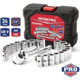 Workpro WP202541 3/8'’ Cr-V 24 Parça Metrik/inç Ağır Hizmet Lokma Takımı - Renkli