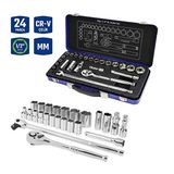 Workpro Wp202564 1/2" Cr-V Metrik Ağır Hizmet Lokma Anahtar Takımı - 24 Parça