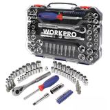 Workpro Wp202566 1/4'’ 3/8’’ Metrik/inç 63 Parça Cr-v Profesyonel Lokma Takımı
