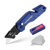 Workpro WP211008 Profesyonel Katlanır Çok Amaçlı Rötuş Maket Bıçağı ve 10 Adet Yedek Bıçak