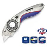 Workpro WP211013 Ağır Hizmet Alüminyum Gövde Açı Ayarlı Katlanır Rötuş Maket Bıçağı ve 5 Adet Yedek Bıçak