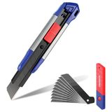 Workpro WP212022 18 mm Ağır Hizmet Alüminyum Kasa Maket Bıçağı ve 10 Adet Yedek Bıçak