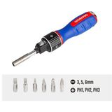 Workpro WP221069 6 in 1 Profesyonel CR-V Cırcırlı Manyetik Tornavida Seti