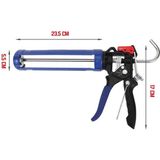 Workpro WP224001 230MM Ağır Hizmet Tipi Metal Silikon/mastik Tabancası - Mavi - 1 Adet