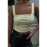 World Fashion Trends 4032 TEREYAĞ Ön ve Arkası Büzgülü Toparlayıcı Esnek Crop