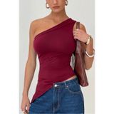 World Fashion Trends 5058 ASİMETRİK ESNEK CROP TOP BLUZ