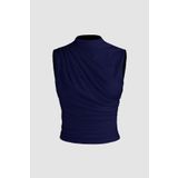 World Fashion Trends 6071 Kolsuz Büzgülü Kırmızı Crop Bluz