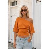 World Fashion Trends BELE OTURAN OMZU AÇIK ESNEK BLUZ
