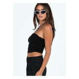 World Fashion Trends Çapraz Yaka Madonna Yaka Crop Top Esnek Sandy Bluz