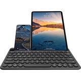 World Of The World 78 Yuvarlak Tuşlu Ingilizce Bluetooth Tablet Telefon Klavyesi Şarjlı Mini Boy 29X16CM - Siyah