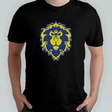 World Of Warcraft - Alliance %100 Pamuklu Bisiklet Yaka T-Shirt - Siyah - 8 - 12 Yaş