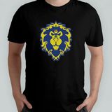 World Of Warcraft - Alliance %100 Pamuklu Bisiklet Yaka T-Shirt - Siyah - XL