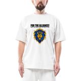 World Of Warcraft Alliance Oversize Beyaz Tişört - M