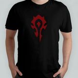 World Of Warcraft - Horde %100 Pamuklu Bisiklet Yaka T-Shirt - Siyah - XL