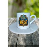 World Of Warcraft Oyun Baskılı Türk Kahvesi Fincanı Tabaklı Kişiye Özel Model 1
