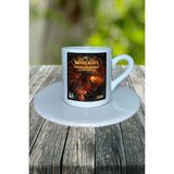 World Of Warcraft Oyun Baskılı Türk Kahvesi Fincanı Tabaklı Kişiye Özel Model 6