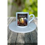 World Of Warcraft Oyun Baskılı Türk Kahvesi Fincanı Tabaklı Kişiye Özel Model 9