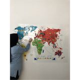 World Travel Map Dünya Seyahat Haritası Yazı Tahtası Akıllı Kağıt Tahta 100X150 cm + Kalem