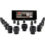 Worldforce 1/2" Darbeli Kısa Lokma Seti Metal Kutulu 8-32MM 20 Parça Set 8,9,10,11,12,13,14,15,16,17,18,19,20,21,22,23,24,27,30,32MM