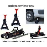 Worldforce 2.5 Ton Hidrolik Kriko Seti 2 Kriko Standı ile Min: 90MM Max: 342MM Yükseklik