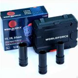 Worldforce 3 Parça 17, 19, 21 mm Darbeli Lokma Seti Cr-Mo Çelik Kalite Profesyonlel - Siyah