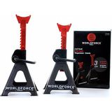 Worldforce 3 Ton 4 Ayaklı Kriko Standı Araba Araç Sehpası 2 Adet Yüksek Kaldırma 285 x 425 mm