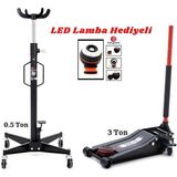 Worldforce 3 Ton Kriko ve 500 kg Şanzıman Kriko ve LED Lamba Hediyeli Set