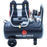 Worldforce 50 Lt 8 Bar Sessiz ve Yağsız Hava Kompresörü Çift Piston Hp 220V 282 Lt/dk 1440 Rpm