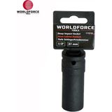 Worldforce Darbeli Lokma 21MM Uzun 6 Köşe 1/2'' Cr-Mo - SİAYH - Siyah