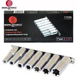 Worldforce E-Lokma Seti Uzun 7 Parça 1/2'' (E10,E12,E14,E16,E18,E20,E24MM) - Gümüş