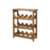 worldofwood Ahşap Eskitme 3 Katlı ve Şişelik Mini Bar Rafı, şık ve kullanışlı tasarım