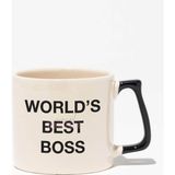 Worlds Best Boss Baskılı | The Office Hediyelik | Siyah Kulplu Modern Seramik Kupa