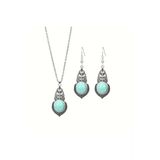 Worldshop Otantik Mavi 001 Zirkon Taşlı Gümüş Takı Seti, Ahşap Kutu İçerisinde, Sevgililer Günü