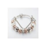 Worldshop Pandora Tarz, Zarif Gold Charmlı Bileklik, Ahşap Kutu Içerisinde, Yeni Yıl, Yılbaşı Hediye