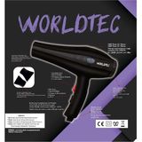 WORLDTEC 2400 W Turbo Profesyonel Fön & Saç Kurutma Makinesi 2 Hız Ayarı Güçlü AC Motor - Siyah